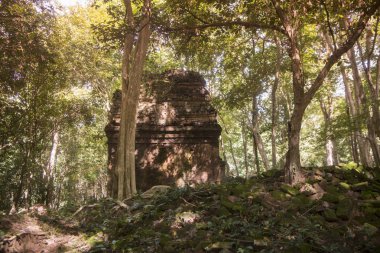 Khmer ruins of the Sambor Prei Kuk Ruins north of the city of Kampong Thom of Cambodia clipart