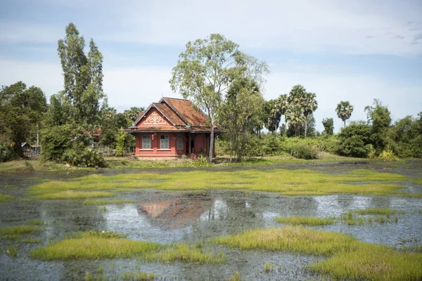 Huis Het Landschap Buurt Van Het Stadscentrum Van Kampong Thom — Stockfoto