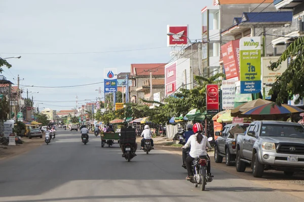 Kambodža Kampong Thom Listopad 2017 Hlavní Silnici Centru Města Kampong — Stock fotografie