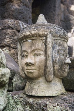 Heykel, Khmer tapınağı, Prasat Kuha Nokor Kamboçya Kampong Thom şehir güneyinde oyma taş