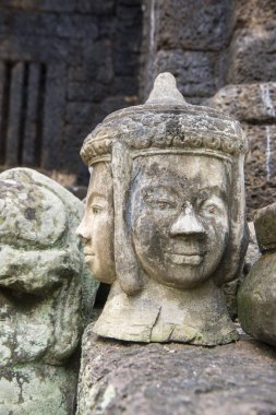 Heykel, Khmer tapınağı, Prasat Kuha Nokor Kamboçya Kampong Thom şehir güneyinde oyma taş