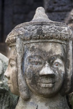 Heykel, Khmer tapınağı, Prasat Kuha Nokor Kamboçya Kampong Thom şehir güneyinde oyma taş
