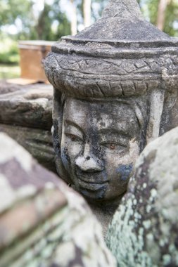 Heykel, Khmer tapınağı, Prasat Kuha Nokor Kamboçya Kampong Thom şehir güneyinde oyma taş