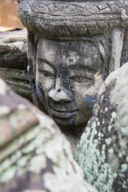 Heykel, Khmer tapınağı, Prasat Kuha Nokor Kamboçya Kampong Thom şehir güneyinde oyma taş