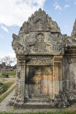 Kamboçya, Sra Em - 12 Kasım 2017: Srayong şehrin doğusunda Prsat Preah Vihear harap Khmer tapınaklar ayrıntılarını