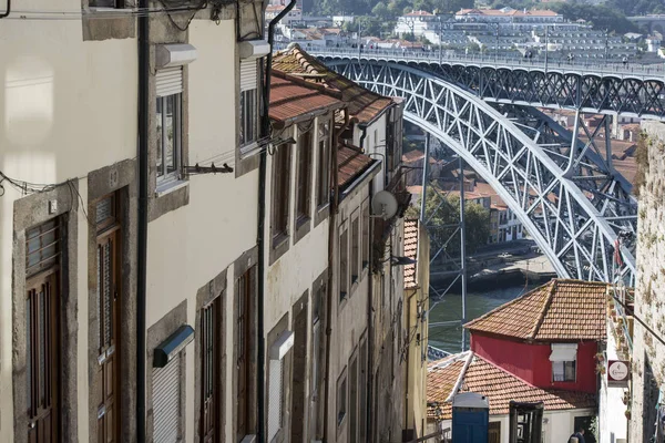 Portu Portugal Oktober 2015 Ponte Dom Luis Zona Histórica Rio — Fotografia de Stock