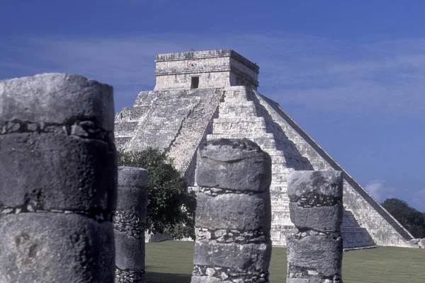 Isla Mujeres Mexiko Leden 2009 Maya Ruiny Kukulkan Pyramide Chichén — Stock fotografie
