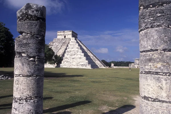Isla Mujeres México Janeiro 2009 Maya Ruins Kukulkan Pyramide Chichen — Fotografia de Stock