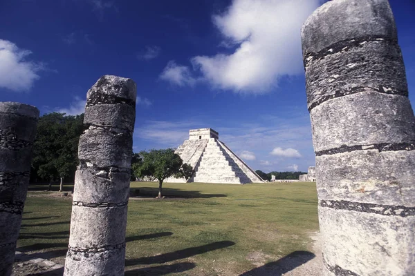 Isla Mujeres Mexiko Januari 2009 Maya Ruiner Med Den Kukulkan — Stockfoto