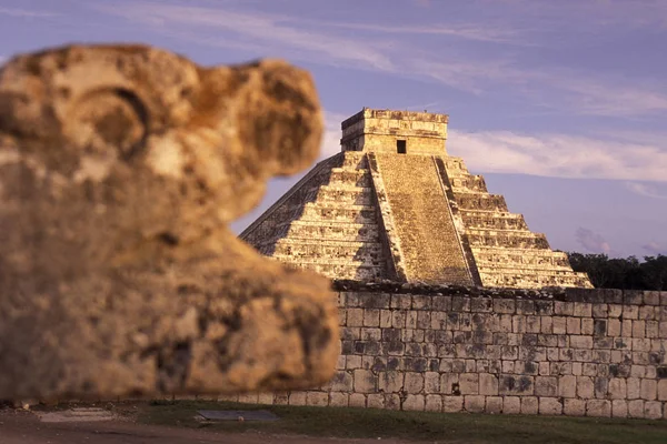 Isla Mujeres Mexico Januari 2009 Maya Ruïnes Met Kukulkan Pyramide — Stockfoto