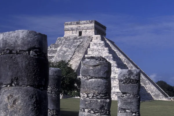 Isla Mujeres México Janeiro 2009 Maya Ruins Kukulkan Pyramide Chichen — Fotografia de Stock