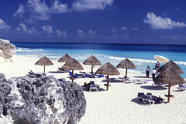 Mexiko Cancun Januar 2009 Ein Strand Der Nähe Von Cancun — Stockfoto