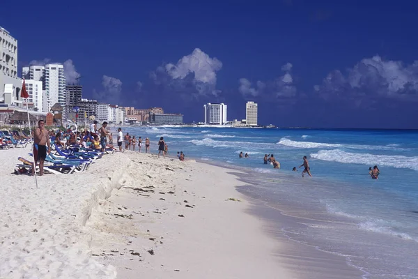Meksyk Cancun Styczeń 2009 Beach Pobliżu Cancun Yucatan Prowincji Quintana — Zdjęcie stockowe