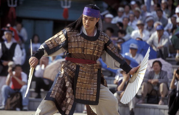 a traditional korean dance show in the city of Seoul in South Korea in EastAasia.  Southkorea, Seoul, May, 2006