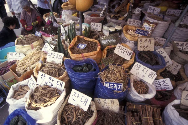 Madera Especial Medicina Mercado Ciudad Seúl Corea Del Sur Eastaasia — Foto de Stock