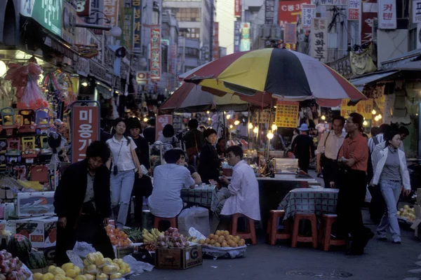 Mercado Callejero Ciudad Seúl Corea Del Sur Eastaasia Southkorea Seúl — Foto de Stock