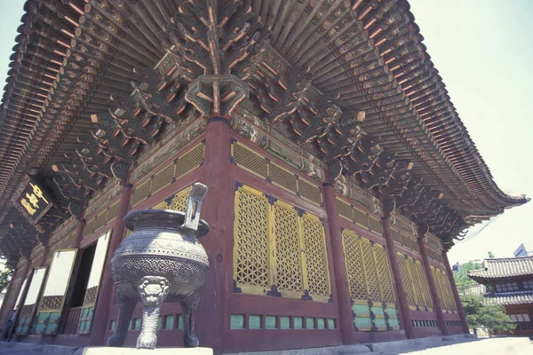 Τσανγκντεοκγκούνγκ Kyongbokkung Παλάτι Στην Πόλη Της Σεούλ Στην Νότια Κορέα — Φωτογραφία Αρχείου