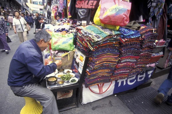 Ένα Κατάστημα Textil Αγορά Στην Πόλη Της Σεούλ Στην Νότια — Φωτογραφία Αρχείου