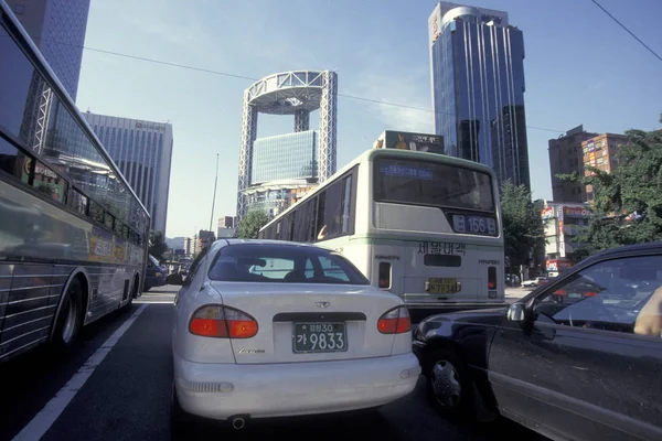 Een Snelweg Weg Het Centrum Van Seoul Zuid Korea Eastaasia — Stockfoto