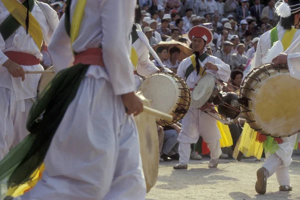 Show Dança Coreano Tradicional Cidade Seul Coreia Sul Eastaasia Southkorea — Fotografia de Stock