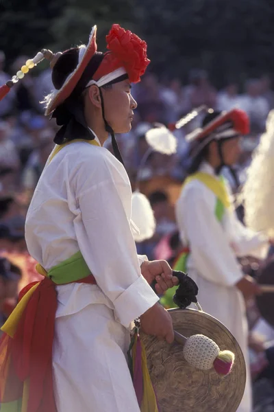 Show Dança Coreano Tradicional Cidade Seul Coreia Sul Eastaasia Southkorea — Fotografia de Stock