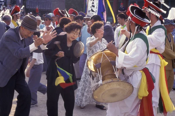 Show Dança Coreano Tradicional Cidade Seul Coreia Sul Eastaasia Southkorea — Fotografia de Stock