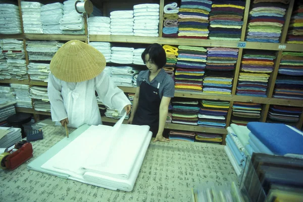 Текстильный Магазин Рынке Городе Сеул Южной Корее Восточной Азии Саутгемптон — стоковое фото