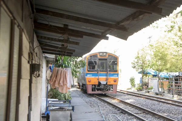 泰国曼谷市南星地区 Pratunam 的铁路 2018年11月 — 图库照片