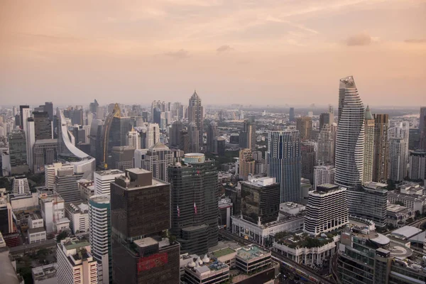 Widok Cru Bar Hotelu Grand Centara Bangkoku Tajlandii Southeastasia Panoramę — Zdjęcie stockowe