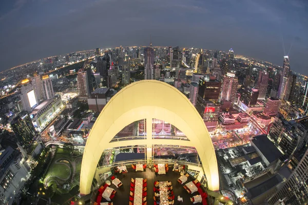 Skyline Bangkok Éjszakai Nézd Meg Cru Bár Centara Grand Hotel — Stock Fotó