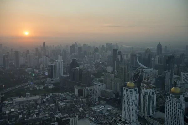 Amanecer Vista Desde Baiyoke Sky Hotel Ciudad Bangkok Tailandia Southeastasia — Foto de Stock