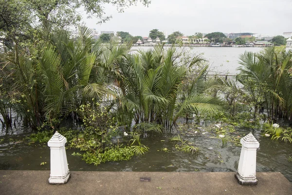 Fiume Chao Phraya Sulla Phra Athit Road Banglamphu Nella Città — Foto Stock