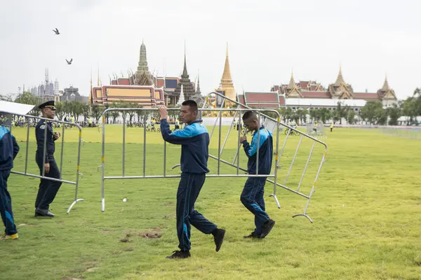 Polizei Und Sicherheitskräfte Bei Einer Veranstaltung Wat Phra Kaew Tempel — Stockfoto