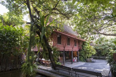 Jim Thompson evinde Siam Square Southeastasia Tayland Bangkok şehir mimarisi. Tayland, Bangkok, Kasım, 2018