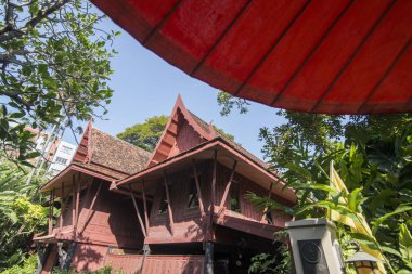 Jim Thompson evinde Siam Square Southeastasia Tayland Bangkok şehir mimarisi. Tayland, Bangkok, Kasım, 2018