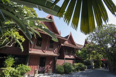 Jim Thompson evinde Siam Square Southeastasia Tayland Bangkok şehir mimarisi. Tayland, Bangkok, Kasım, 2018