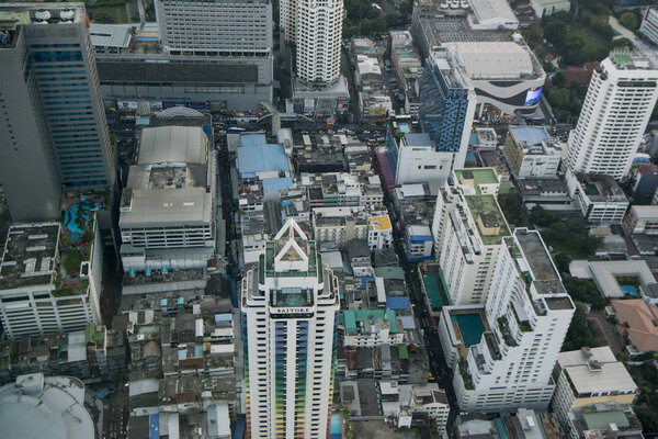The view from the Baiyoke sky Hotel in the city of Bangkok in Thailand in Southeastasia. Thailand, Bangkok, November, 2018