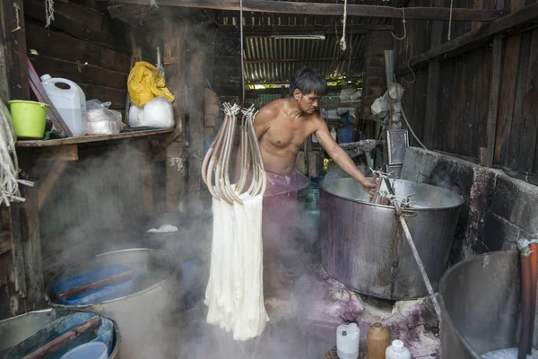 Silk Production Factory Aood Bankura Thai Silk Silk Village Baan — Stock Photo, Image