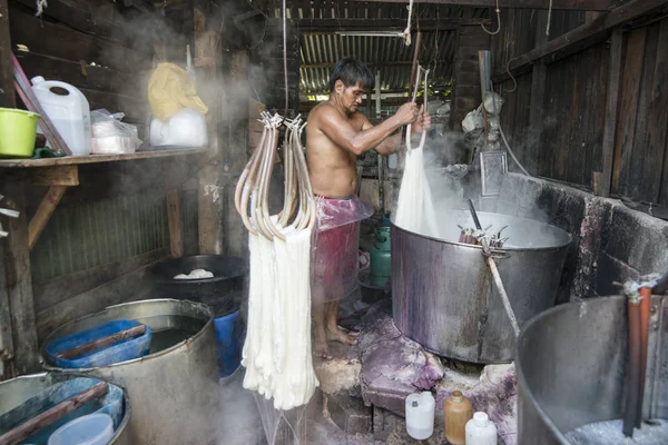 Silk Production Factory Aood Bankura Thai Silk Silk Village Baan — Stock Photo, Image