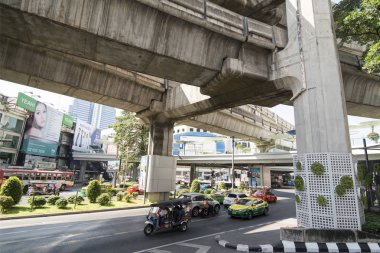 bir kare ve skytrain Siam Square Southeastasia Tayland Bangkok şehir. Tayland, Bangkok, Kasım, 2018