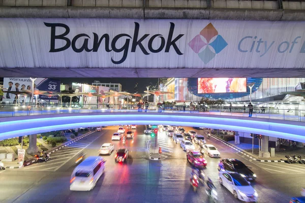 Una Carretera Tren Aéreo Siam Square Ciudad Bangkok Tailandia Southeastasia —  Fotos de Stock