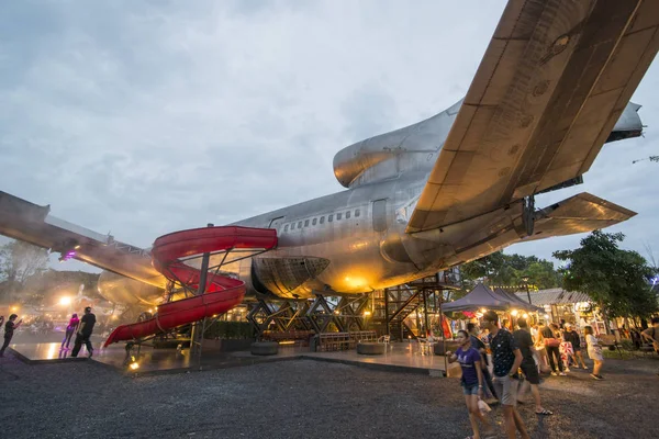 Avião Noite Mercado Aviões Chang Chui Norte Cidade Bangkok Tailândia — Fotografia de Stock