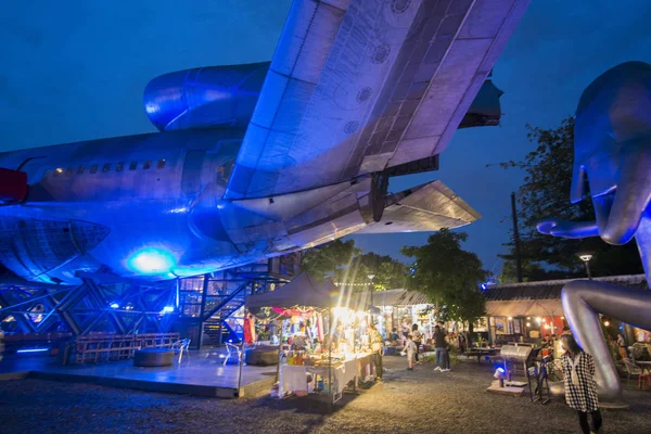 Avión Por Noche Mercado Aviones Chang Chui Norte Ciudad Bangkok — Foto de Stock