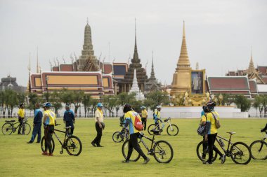 bir bisiklet olay Banglamphu Southeastasia Tayland Bangkok şehir Wat Phra Kaew tapınağında. Tayland, Bangkok, Kasım, 2018
