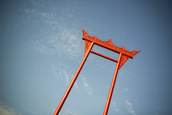 Giant Swing Frente Wat Suthat Banglamphu Ciudad Bangkok Tailandia Southeastasia — Foto de Stock