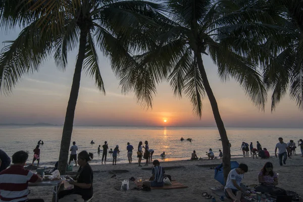 Bang Saen Beach Cidade Bangsaen Província Chonburi Tailândia Tailândia Bangsaen — Fotografia de Stock