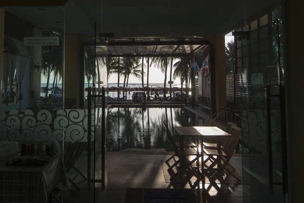 Piscina Hotel Sulla Spiaggia Bang Saen Nella Città Bangsaen Nella — Foto Stock
