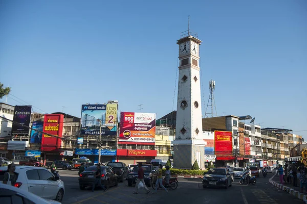 Orloj Den Trhu Centru Města Racha Provinz Chonburi Thajsku Thajsko — Stock fotografie