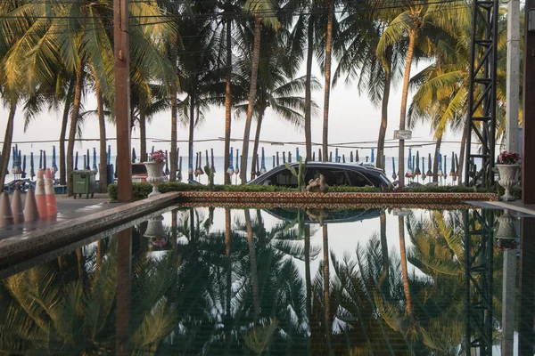 Bazén Hotelu Bang Saen Beach Městě Bangsaen Provinz Chonburi Thajsku — Stock fotografie