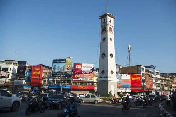 Orloj Den Trhu Centru Města Racha Provinz Chonburi Thajsku Thajsko — Stock fotografie